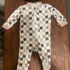 0-3 Months Milk Berry Checkered Bamboo Baby Sleeper